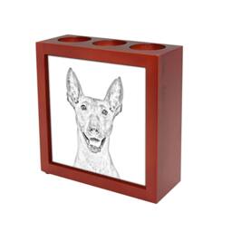 xoloitzcuintli, Mexican Hairless Dog - Wooden Stand For Candles/Pens With The Image Of A Dog New Collection - thumbnail 1