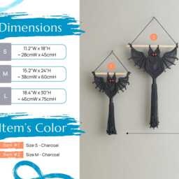 Dark Academia Macrame Bat Wall Hanging - Intellectual Gothic Halloween Decor V12 - thumbnail 3