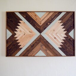 Indra Geometric Wood Wall Art Modern Boho Decor - thumbnail 2