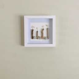 Cornish Seagull Wall Art Framed Sea Glass Picture Lover Gift Handmade in Cornwall - thumbnail 2