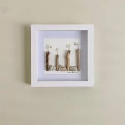 Cornish Seagull Wall Art Framed Sea Glass Picture Lover Gift Handmade in Cornwall - thumbnail 2