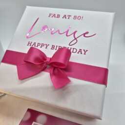 Personalised Led Light Glass Tealight Holder in Gift Box - Milestone Birthday Handmade Keepsake Candle With Message Card - thumbnail 2