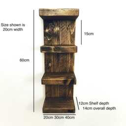 Wooden Shelving Unit, Rustic Bathroom Wall Shelves, Toiletries Storage & Organisation, Handcrafted Furniture - thumbnail 2