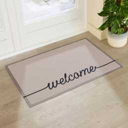 Beige Welscribble Indoor & Outdoor Doormat - Long Lasting Welcome Door Mat Easy To Clean Anti-Slip Dirt Trapper Front - thumbnail 2