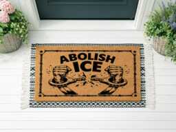 Abolish Ice No Human Is Illegal Doormat - Outdoor Decor Front Porch Protest Political Activist Gift - thumbnail 1