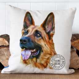 Personalised German Shepherd Cushion Cover Dog Throw Pillow Custom Dogs Bed Decor New Puppy Pooch Birthday Gift Alsatian Ekdc20 - thumbnail 1