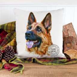 Personalised German Shepherd Cushion Cover Dog Throw Pillow Custom Dogs Bed Decor New Puppy Pooch Birthday Gift Alsatian Ekdc20 - thumbnail 3