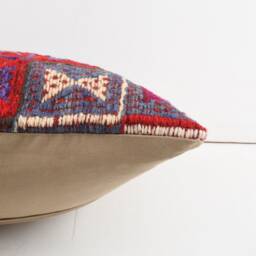 Vintage Turkish Kilim Pillow Cover Handwoven Wool Throw - 16x16 - thumbnail 4