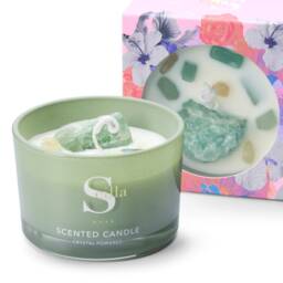 Crystal Scented Candle Scilla Rose Soy Wax With Aventurine & Citrine - thumbnail 3