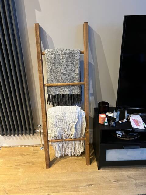 Handmade Wooden Blanket Ladder/Towel - Custom Sizes & Finishes Rustic Home Decor Free UK Delivery - image 1