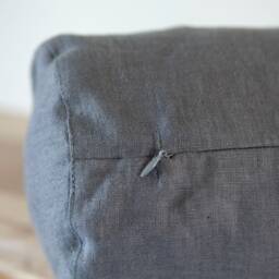 Handmade Gray Linen Bolster Pillow Cover Custom Size - thumbnail 3