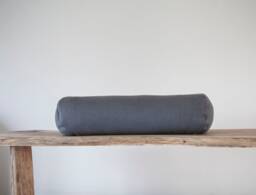 Handmade Gray Linen Bolster Pillow Cover Custom Size - thumbnail 1