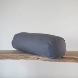 Handmade Gray Linen Bolster Pillow Cover Custom Size - thumbnail 2