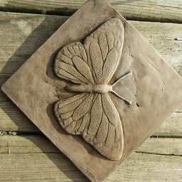 Monarch Butterfly 6 X Inch Concrete Art Tile - thumbnail 2