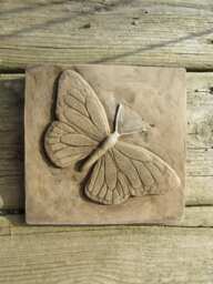 Monarch Butterfly 6 X Inch Concrete Art Tile - thumbnail 1