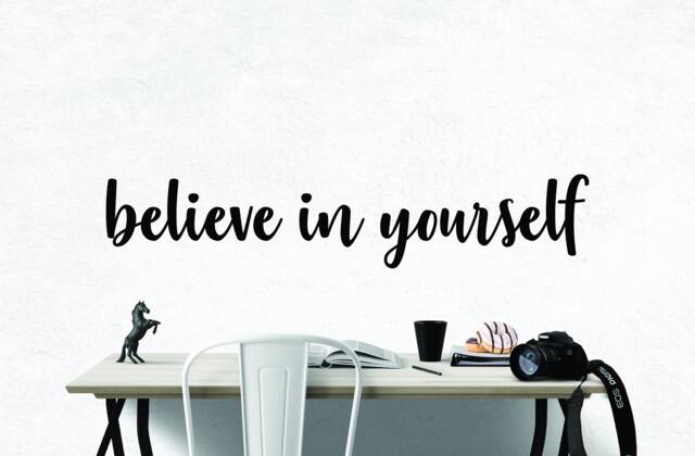 Believe in Yourself Wall Decal, Inspirational Vinyl Sticker, Positive Affirmation Decor - image 1