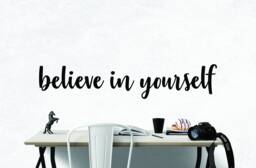 Believe in Yourself Wall Decal, Inspirational Vinyl Sticker, Positive Affirmation Decor - thumbnail 1