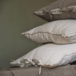 Stone Washed Linen Pillowcase With Ties Vintage Style Sham