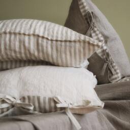 Stone Washed Linen Pillowcase With Ties Vintage Style Sham - thumbnail 3