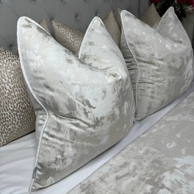 Champagne Cushion Cover , Ivory Piped Pillow Cover, Bespoke Pillow, Designer Tessere Piping - image 1