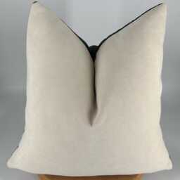 Army Green & Beige Chenille Pillow Cover, Two-Tone Minimalist Cushion, 20x20 - thumbnail 3