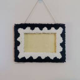 A6 Or 6x4 Inch Photo Frame Handmade Punch Needle Wall Art, Wavy Pattern - thumbnail 3