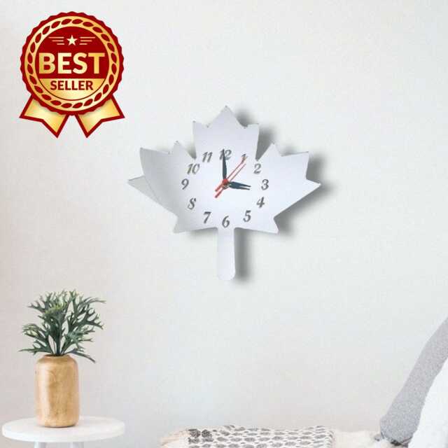 Maple Leaf Acrylic Clock - Many Colours Available - Bespoke Shapes & Sizes Made - image 1