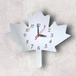 Maple Leaf Acrylic Clock - Many Colours Available - Bespoke Shapes & Sizes Made - thumbnail 2