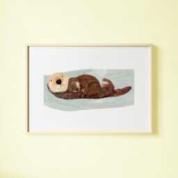 Otter Baby Print - Sea Otterly Love Cute Sweet Nursery Wall Art New Newborn Mommy Mom Gift Family Home Decor Poster - thumbnail 2