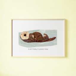 Otter Baby Print - Sea Otterly Love Cute Sweet Nursery Wall Art New Newborn Mommy Mom Gift Family Home Decor Poster - thumbnail 1
