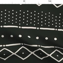Boho Tribal Curtain Panel - African Inspired Bohemian Black & White Custom Mudcloth Bone On By Domesticate - thumbnail 4
