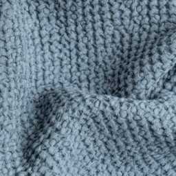 Gray Blue Waffle Linen Blanket - Soft Dusty Throw For Queen Or King Bed Cozy Bedspread Minimalist Farmhouse Interiors - thumbnail 3