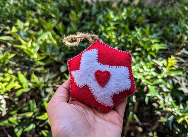 Texas Christmas Ornament - Handmade Holiday Decoration - image 1