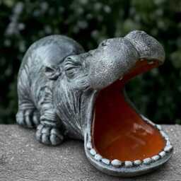 Large Hippo Sculpture Concrete Figurine Outdoor Animal Decoration Hippo Lover Gift Front Door Ornament Wildlife Statue Yard Art - thumbnail 1