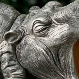 Large Hippo Sculpture Concrete Figurine Outdoor Animal Decoration Hippo Lover Gift Front Door Ornament Wildlife Statue Yard Art - thumbnail 2