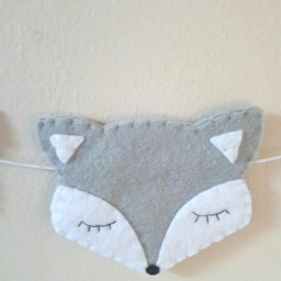 Fox Garland, Felt Wall Hanging, Nursery Decoration, Woodland Themed Decor, Baby Shower Country Home - thumbnail 3