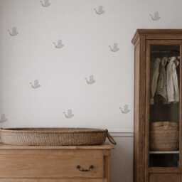 Swans Fabric Wall Stickers. Removable & Reusable - thumbnail 2