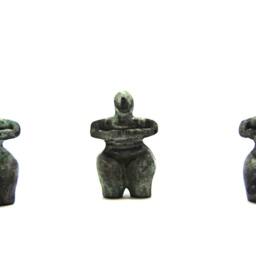 Free Shipping Of One Small Bronze Cycladic Decorative Woman Idol, Abstract Form , Fat Woman Prehistoric Idol - thumbnail 4