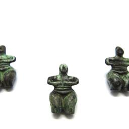 Free Shipping Of One Small Bronze Cycladic Decorative Woman Idol, Abstract Form , Fat Woman Prehistoric Idol - thumbnail 3
