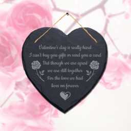 Valentines Day Is Really Hard Engraved Wall Hanging Gift Heart Shape Slate Sign - thumbnail 1
