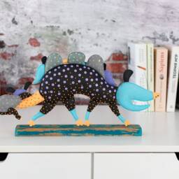 Handmade Felt Opossum Sculpture Mother With Cubs Art Doll - thumbnail 4