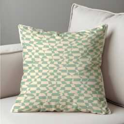 Green Optical Illusion Throw Pillow Cover, Geometric Pattern Cushion Cover For Sofa Or Bed, Subtle Modern Home Decor Accent - thumbnail 4