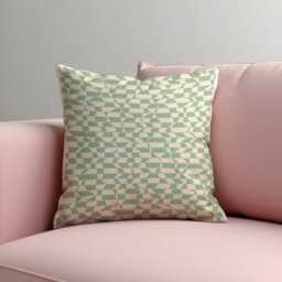 Green Optical Illusion Throw Pillow Cover, Geometric Pattern Cushion Cover For Sofa Or Bed, Subtle Modern Home Decor Accent - thumbnail 2