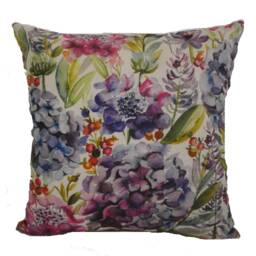 Voyage - Hydrangea Cream/Grape Beautiful Watercolour Meadow Floral Cushion Cover Handmade Throw Pillow Designer Home Decor - thumbnail 2