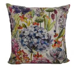 Voyage - Hydrangea Cream/Grape Beautiful Watercolour Meadow Floral Cushion Cover Handmade Throw Pillow Designer Home Decor - thumbnail 1