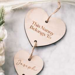 Personalised Nan Belongs To Sign - Nanny Birthday Gift Grandma Mother's Day Custom Heart Wall Hanging From Grandchildren - thumbnail 2