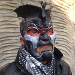 Fiberglass Demon Bat Mask, Halloween Costume, Masquerade Mask
