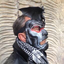 Fiberglass Demon Bat Mask, Halloween Costume, Masquerade Mask - thumbnail 4