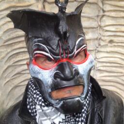 Fiberglass Demon Bat Mask, Halloween Costume, Masquerade Mask - thumbnail 2