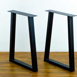 "steel Dining Table Legs , 28"" Trapezoid-In Legs, Base Width 24"", Height 26"" - 30" - thumbnail 2